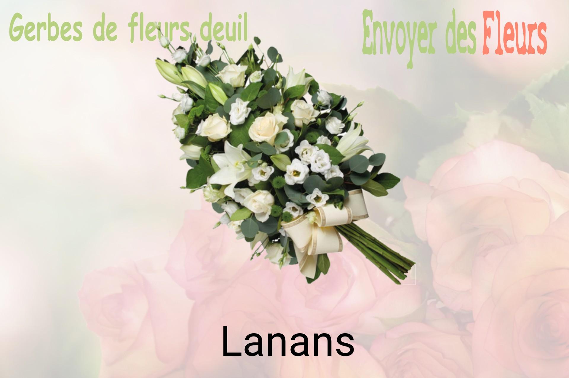 Gerbe de fleurs de deuil livrée à Lanans